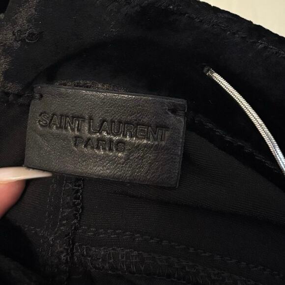 Saint Laurent Men’s Paris Black Velvet Trousers Size 29 - Picture 6 of 9
